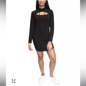 Almost Famous Black Cut-Out Long Sleeve Dress